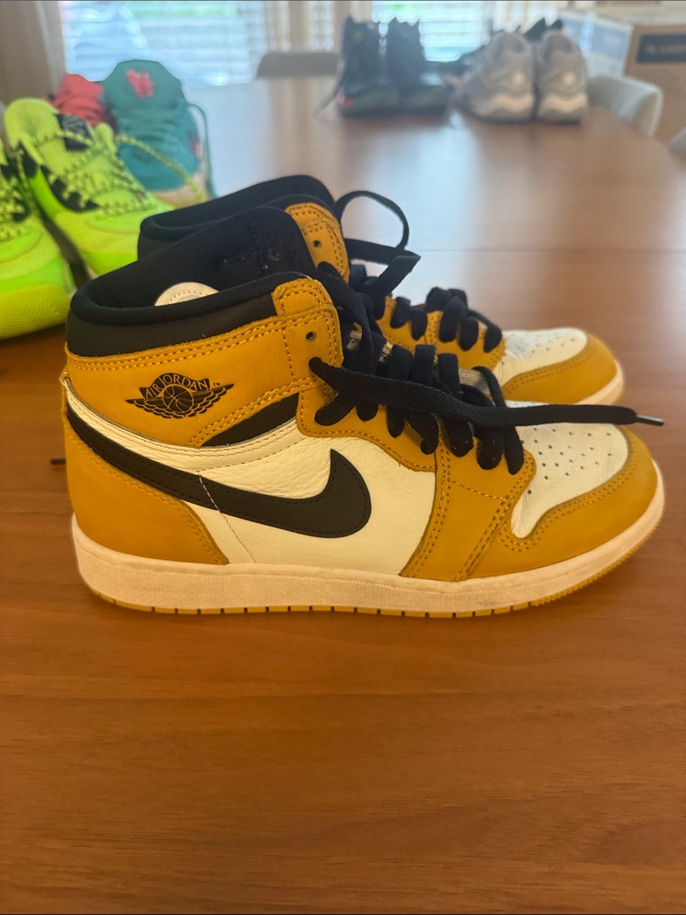 Jordan Mid-Top Sneakers in Yellow, White & Black